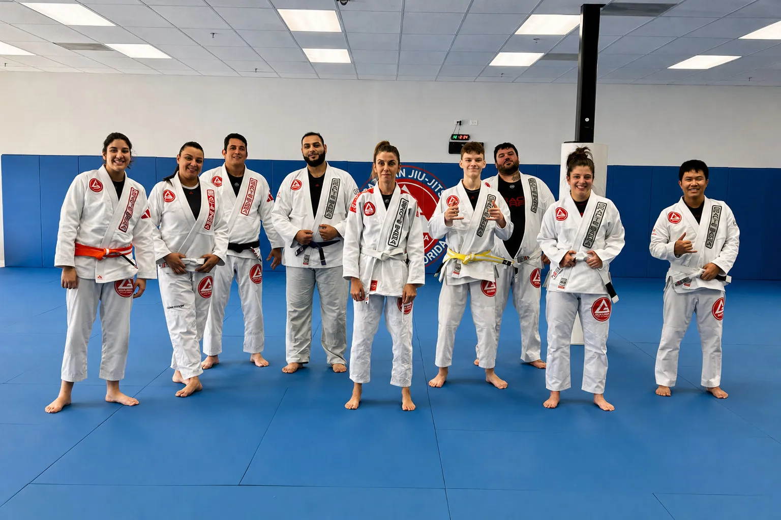 Gracie Barra Brandon students practicing Brazilian Jiu-Jitsu.
